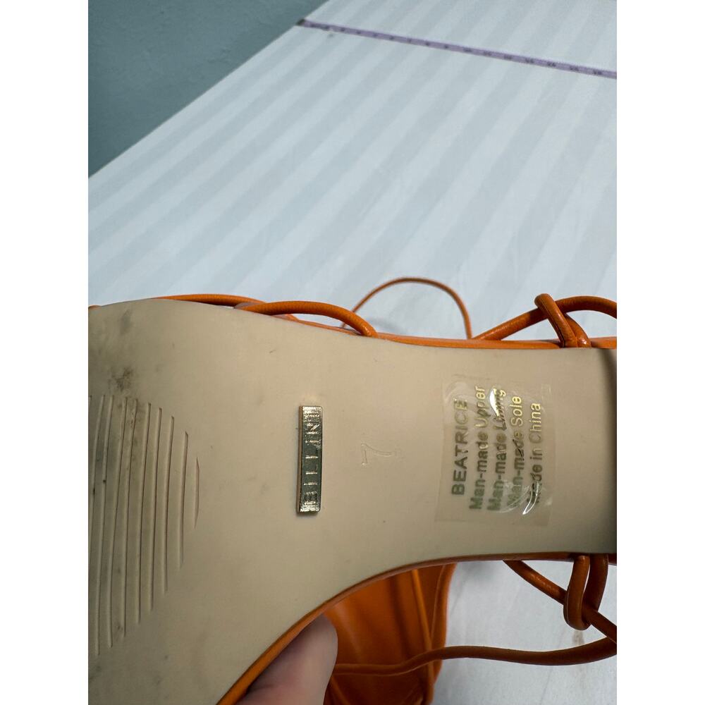 Billini Orange Lace-Up Heels (Size 7) - Picture 4 of 4